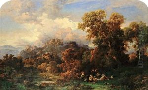 A Hill Town In A Pastoral Italian Landscape