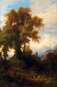 Scene Pastorale Dans Un Paysage Montagneux