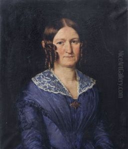Portrait Einer Dame Im Blauen Kleid Portrait Einer Dame Im Blauen Kleid