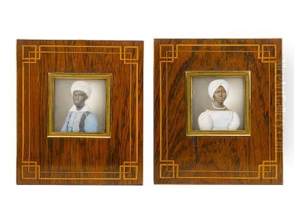 Negro Servants, Named Rabli And Calima, Both Wearing Turbans (pair) - view 1