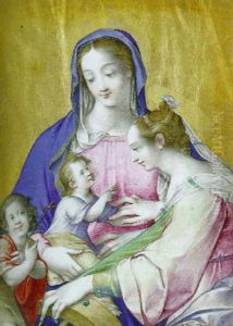 The Mystic Marriage Of Saint Catherine by Giovanni Battista Castello