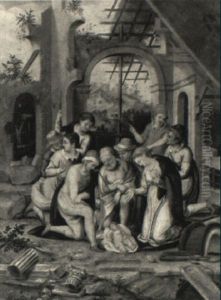 The Adoration Of The Shepherds by Giovanni Battista Castello