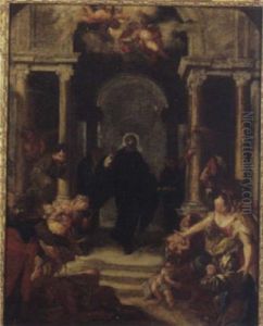 Elemosina Di Un Santo (san Benedetto?) by Valerio Castello