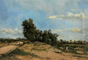 Sommerliche Landschaft In Sudfrankreich by Alexandre Eugene Castelnau