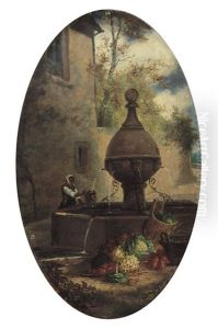 Figura Alla Fonte Con Natura Morta by Adolphe Louis (Napolean) Castex-Degrange