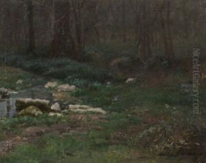 Sous-bois Traverse Par Un Ruisseau by Adolphe Louis (Napolean) Castex-Degrange