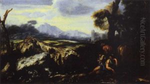 Paesaggio Classico Con Contadini E Armenti by Francesco Castiglione