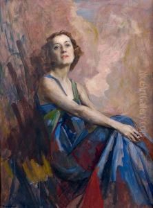 Portrait Presume De La Comtesse Barbara Dessailles by Giuseppe Amisani