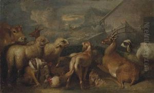 Les Animaux Sortant De L"arche De Noe by Giovanni Benedetto Castiglione