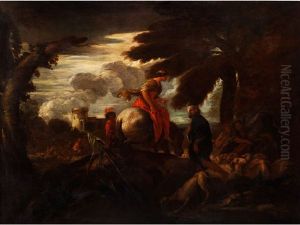 Rebekka Erscheint Vor Isaak by Giovanni Benedetto Castiglione