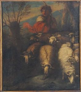 Pastorello Con Pecore by Giovanni Benedetto Castiglione