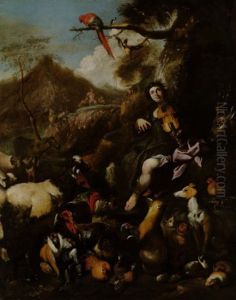 Orfeo Che Incanta Gli Animali by Giovanni Benedetto Castiglione
