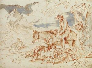 Shepherds Leading Their Flocks To Water Shepherds Leading Their Flocks To Water