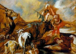 Noah Weist Den Tieren Den Weg In Die Arche by Giovanni Benedetto Castiglione
