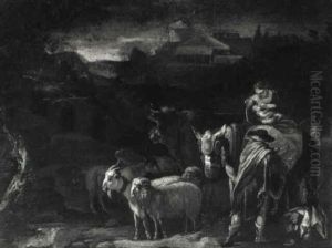 La Fuite En Egypte by Giovanni Benedetto Castiglione