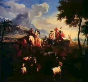 Paesaggio Con Il Viaggio Di Giacobbe In Egitto