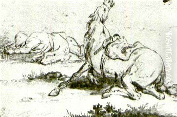 A Soldier And His Horse Fallen In Battle - view 1