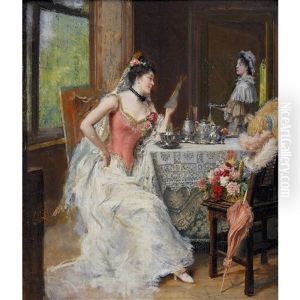 Elegante Dame Beim Lesen Der Zeitung