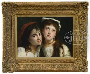Portrait Of Two Young Maidens by Giuseppe Castiglione