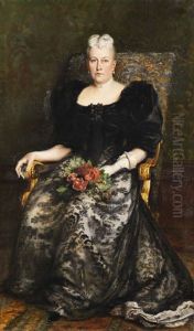 Grosformatiges Damenportrait Mit Lebensgroser Ganzfigur by Giuseppe Castiglione