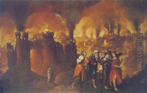 Lot Y Sus Hijas Saliendo De Sodoma by Antonio Del Castillo Y Saavedra