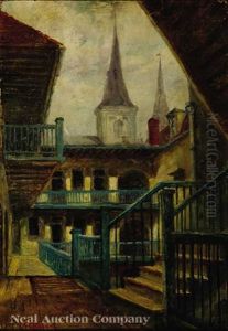 Cabildo Courtyard With The St. Louis Cathedral Steeple Cabildo Courtyard With The St. Louis Cathedral Steeple