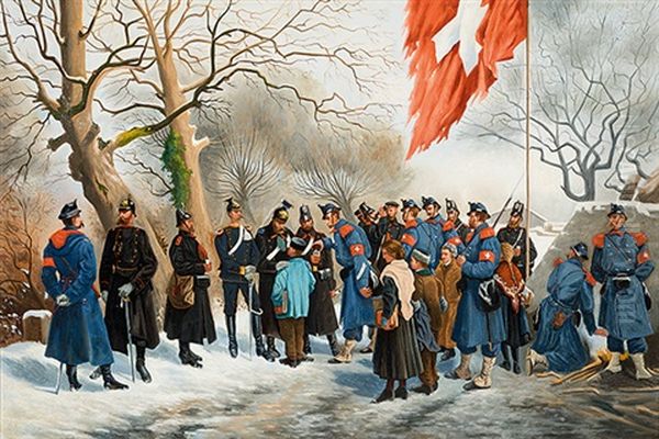 Entwurf Zum Bourbaki-panorama by Edouard Castres