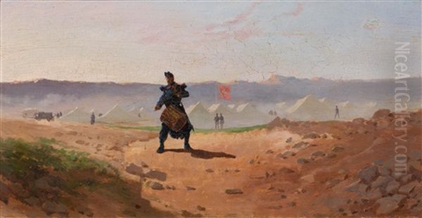 Study Of A Military Tambour Before An Encampment - view 1