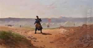Study Of A Military Tambour Before An Encampment by Edouard Castres