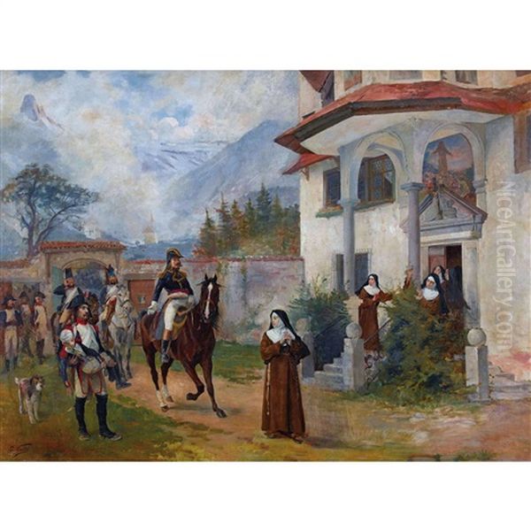 Soldats Devant Le Couvent - view 1