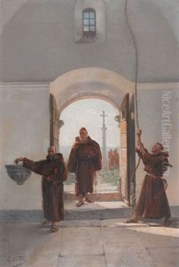 Franziskaner Am Kirchenportal