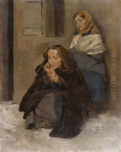 Zwei Frauen Im Schnee