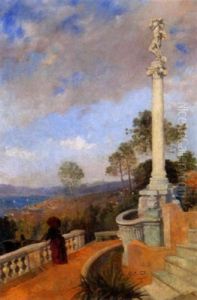 Terrassenanlage Oberhalb Des Lago Maggiore by Edouard Castres
