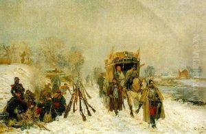 Die Loire-armee Des Generals Chauzy Bei Paris Im Januar 1871 by Edouard Castres