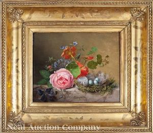 Still Life With Flowers And Bird's Nest With Eggs