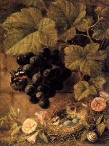 A Still Life With Grapes And A Bird's Nest by Gabriel Henriques De Castro