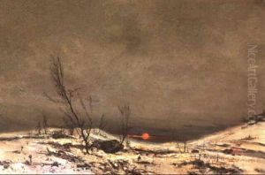 Untergehende Sonne Uber Dem Schlachtfeld Von Verdun by Hendrik (Henk) Jan ten Cate