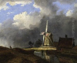 Landschaft Mit Muhle, Gewitterstimmung by Hendrik Gerrit ten Cate