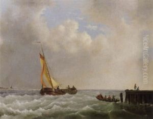 Fischerboot Beim Anlegen by Hendrik Gerrit ten Cate