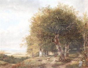 A Wooded Landscape by Hendrik Gerrit ten Cate