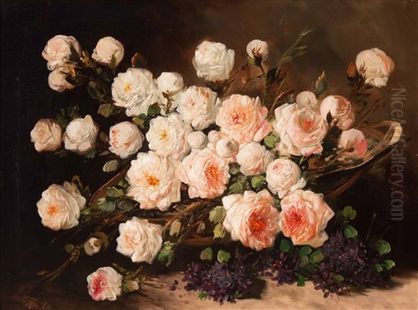 Still Life With Roses In A Basket - view 1