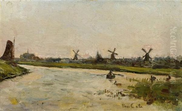 Kanallandschaft Mit Windmuhlen - view 1