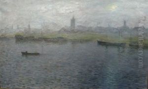 Schiedam Dans La Brume by Siebe Johannes ten Cate