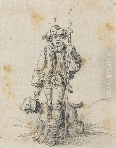 Hunter With Dog - view 1