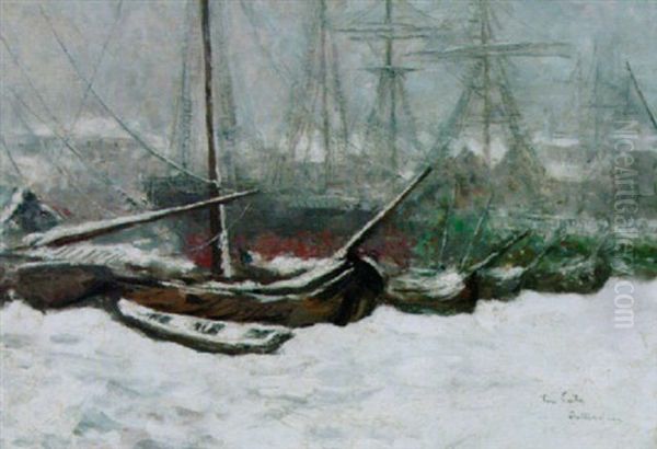 Ships In The Snow, Rotterdam - view 1