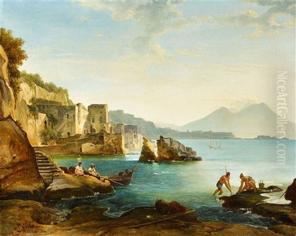 The Bay Of Naples With Fishers And Shell Collectors - view 1