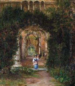Eine Junge Italienische Bauerin Am Heimweg Eine Junge Italienische Bauerin Am Heimweg