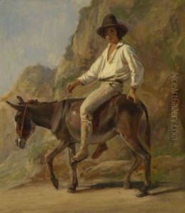 Junger Italiener Auf Dem Rucken Eines Esels Sitzend by Franz Ludwig Catel