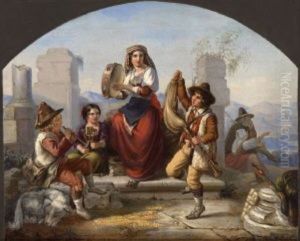 Musizierende Italienische Hirtenfamilie by Franz Ludwig Catel