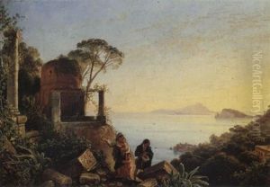 Der Wanderer. Am Golf Von Neapel by Franz Ludwig Catel